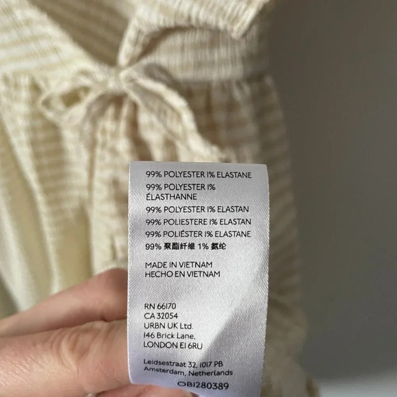 Urban Outfitters Alice Stripe Crinkle Wrap Mini Dress Size Small - Picture 7 of 8